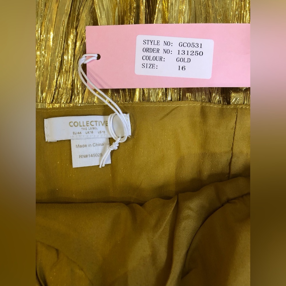 NWT, Collective The Label from ASOS, gold mini dress - Picture 5 of 6